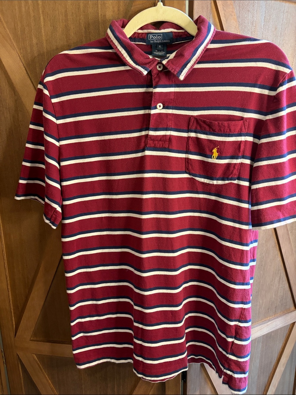 POLO BY RALPH LAUREN Men's Vintage Striped Polo Shirt with Pocket SIZE XL